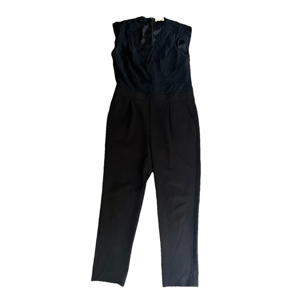 Rebecca Taylor Jumpsuit 2 Black Sleeveless Party Cocktail Silk‎ FLAW